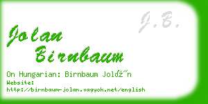 jolan birnbaum business card